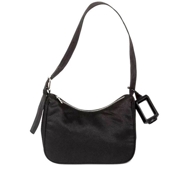 NEW Wild Fable Extended Buckle SHOULDER HANDBAG Nylon Purse Black Purse + Holder - Picture 6 of 10